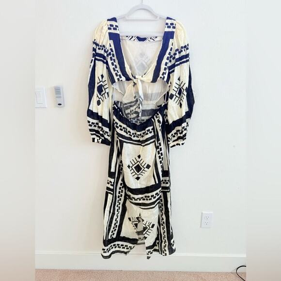 Johanna Ortiz Black White/ Ecru cutout Sachamama Ankle Dress 10 - Picture 8 of 10